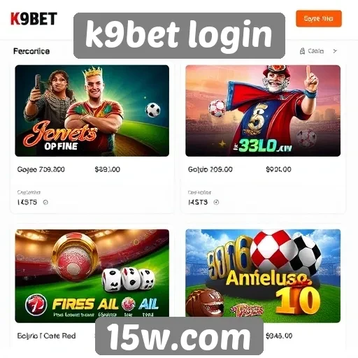 Variedade de jogos oferecidos pelo k9bet login